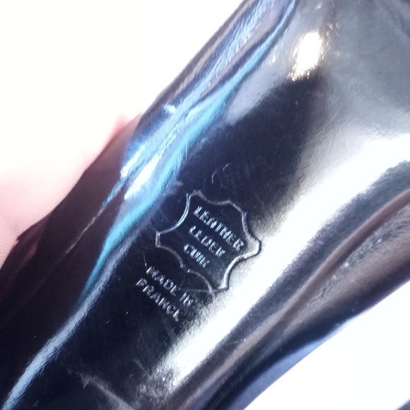 FINAL SALE - VINTAGE CHARLES JOURDAN Peep-Toe Mixed-media Heels - Picture 5 of 9